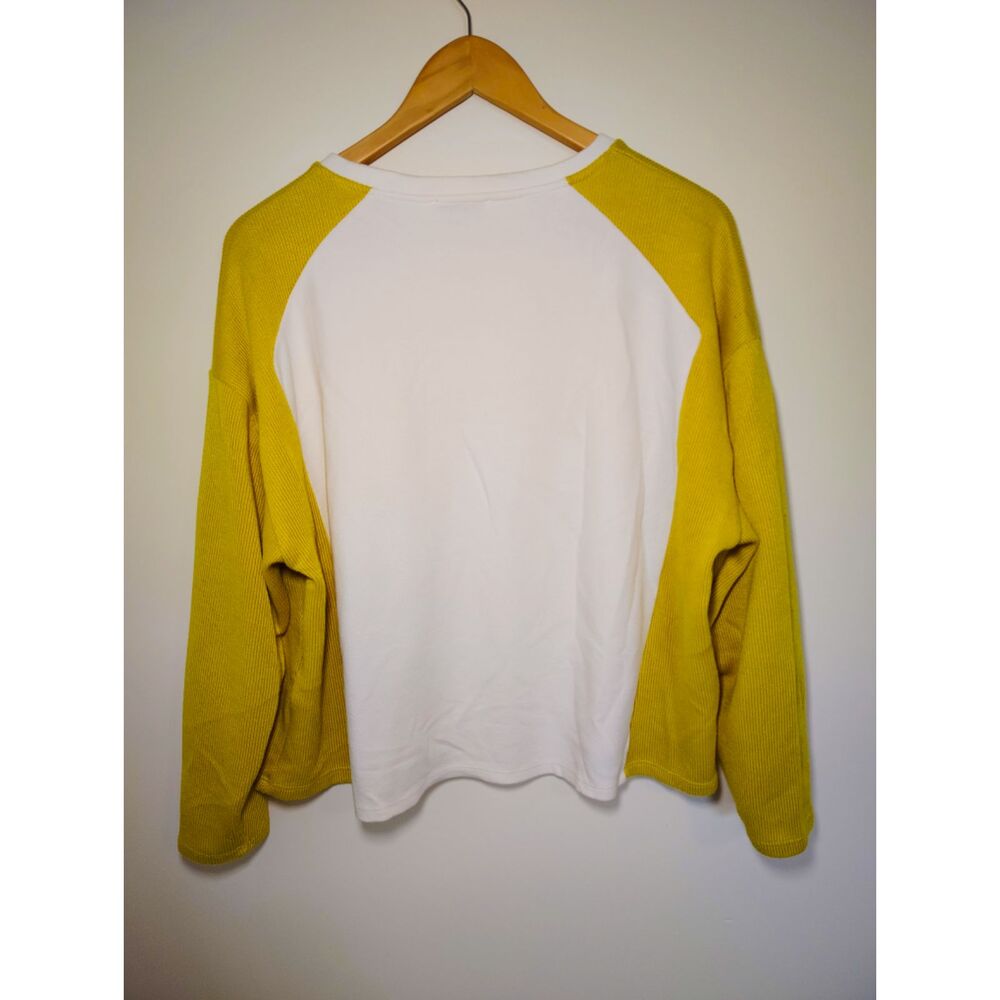 Zara Oversized Colorblock Raglan Sweater Cropped Indie Boho Y2K - Picture 3 of 7